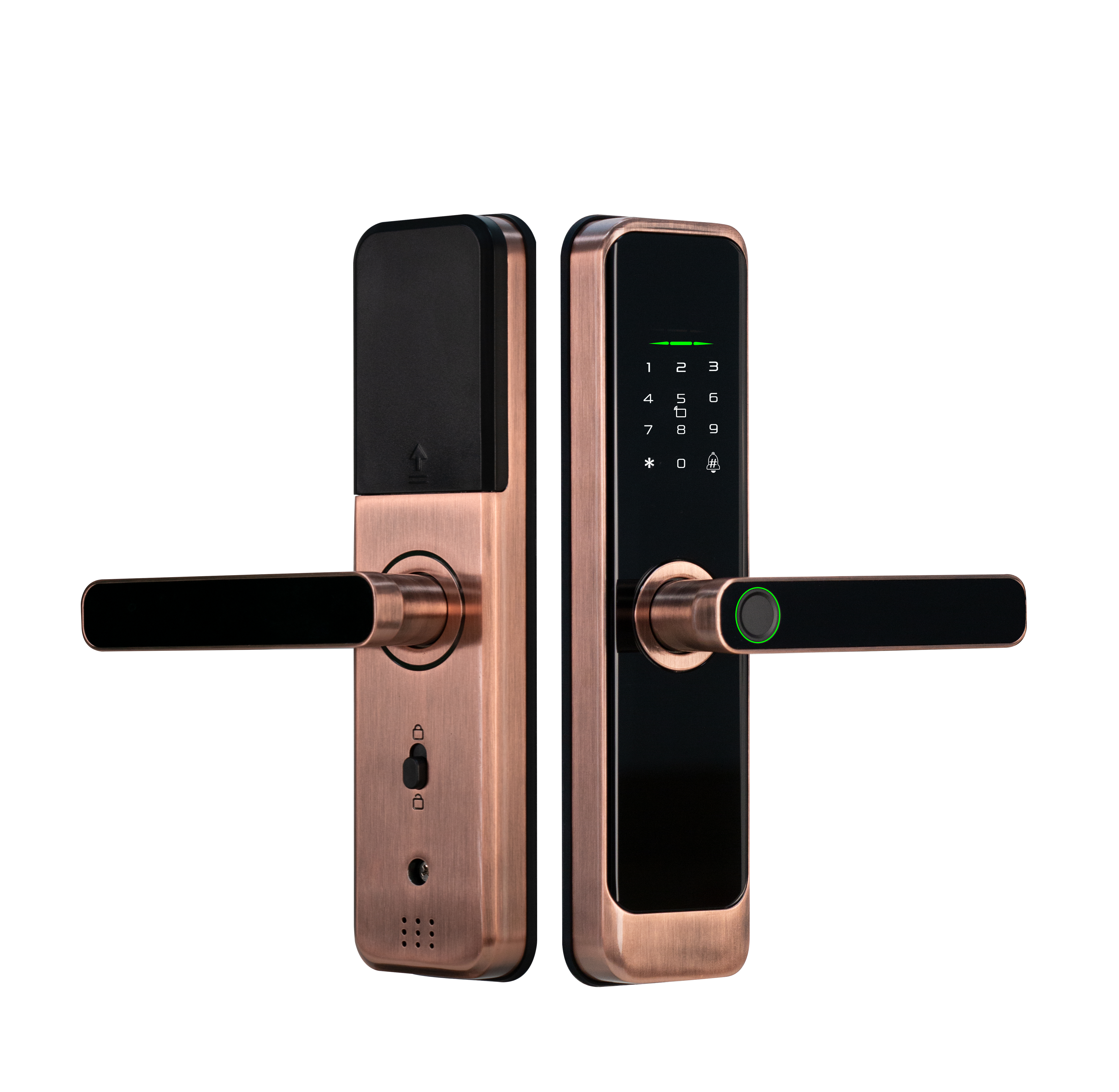 Tuya WIFI Or TTLock Bluetooth Fingerprint  Intelligent Door Handle Lock