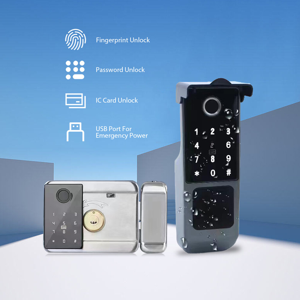 Tuya WiFi /TT Lock Ứng dụng ứng dụng không thấm nước ngoài trời RIM vân tay Khóa thông minh