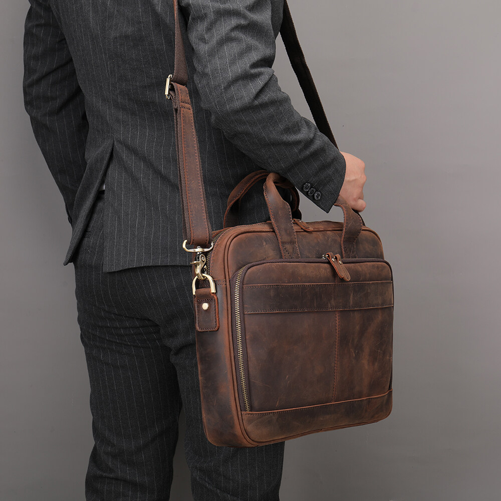 messenger bag genuine leather, genuine leather laptop messenger bag, high quality briefcase, leather briefcase messenger, brown leather briefcase messenger bag