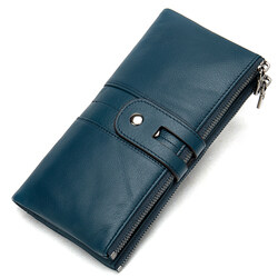 Leather Trifold Wallet Multi Card Slots RFID Blocking