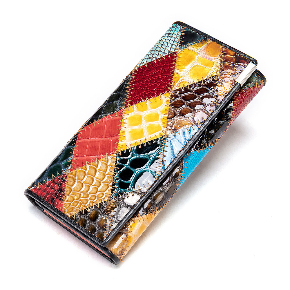 Patchwork Wallet for Women Multicolored Card Holder