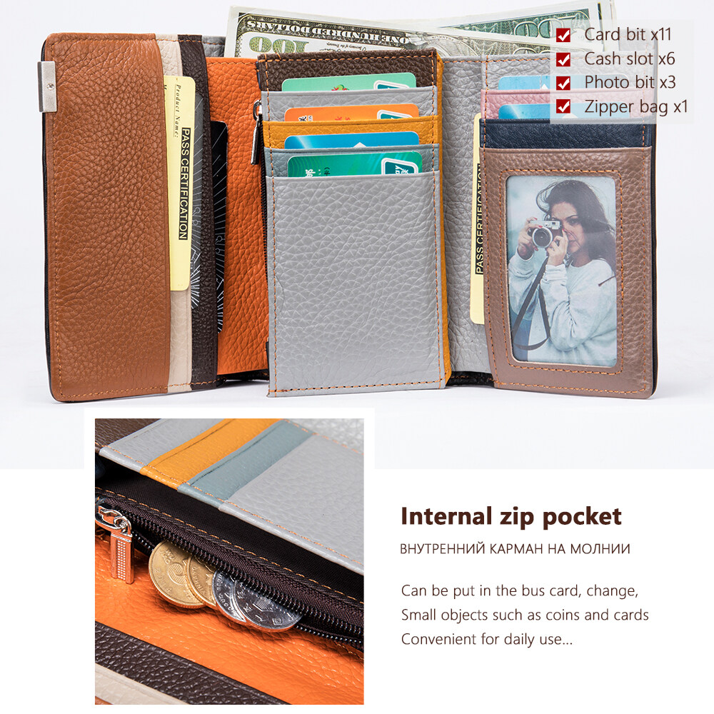 trifold wallet womens leather, trifold genuine leather wallet, genuine leather wallet trifold