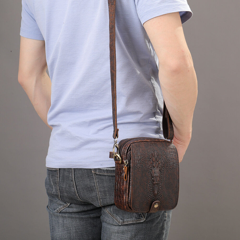 sac à bandoulière en crocodile, sac à bandoulière en cuir de haute qualité, petit sac à bandoulière en cuir pour hommes, petit sac à bandoulière en cuir pour hommes, petits sacs à bandoulière en cuir pour hommes