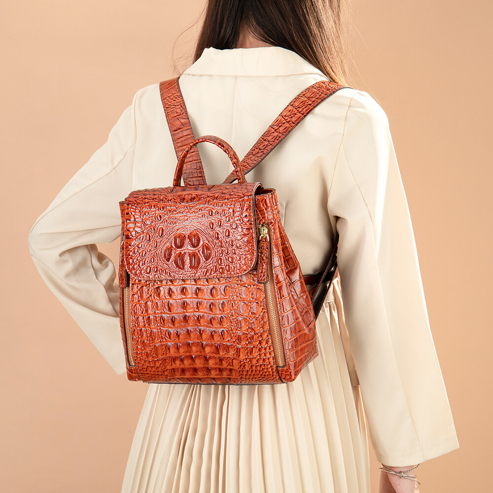 sac à dos en cuir de luxe pour femmes, sacs en cuir de luxe pour femmes, sacs à dos en crocodile, sacs à dos en cuir de designer pour femmes