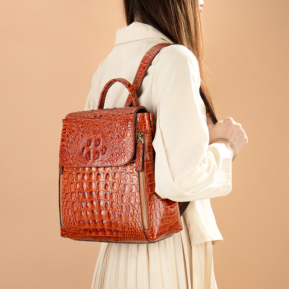 sac à dos en cuir de luxe pour femmes, sacs en cuir de luxe pour femmes, sacs à dos en crocodile, sacs à dos en cuir de designer pour femmes