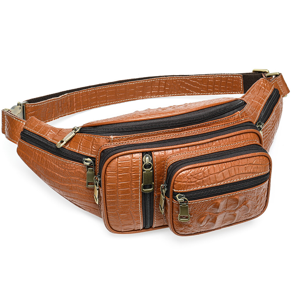 Crocodile Embossed Waist Pack Extra Large Vintage Fanny Pack