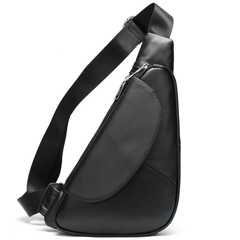 Outdoor Travel Men Soft Genuine Leather Sling Bag