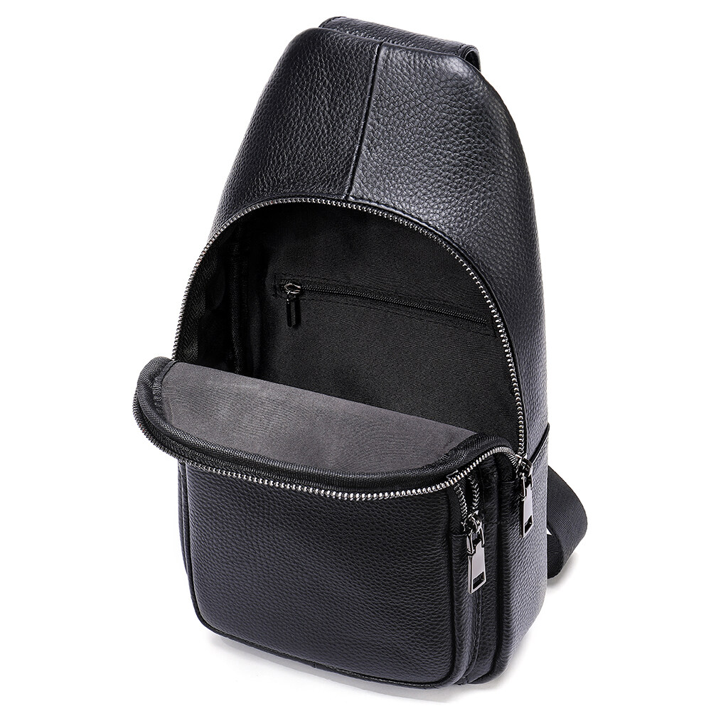 full grain leather sling bag, chest leather bag