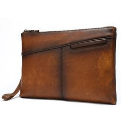 large leather wristlet wallet