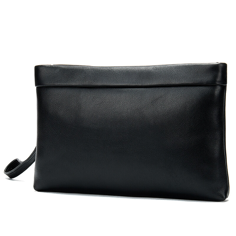 Soft Cowhide Leather Handbag Men Wristlet Wallet Clutch Bag