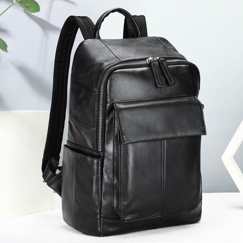 NIUCUNZH Leather Backpack Bag Men Business Travel School Backpack 15 inch Laptop Bag Genuine Leather Backpack Men