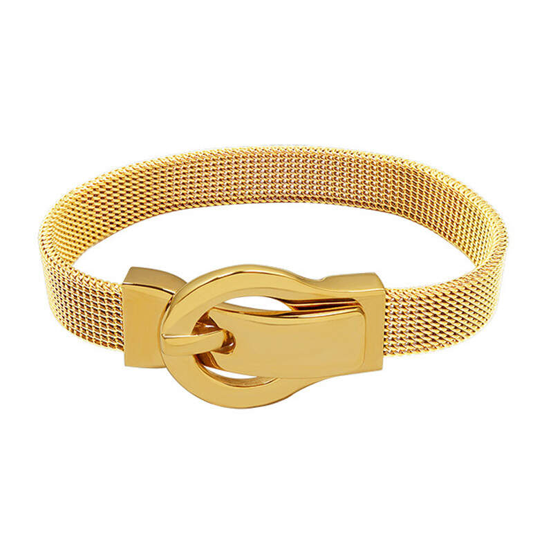 18K Gold Plated Strap Belt Stainless Steel Mesh Bracelets