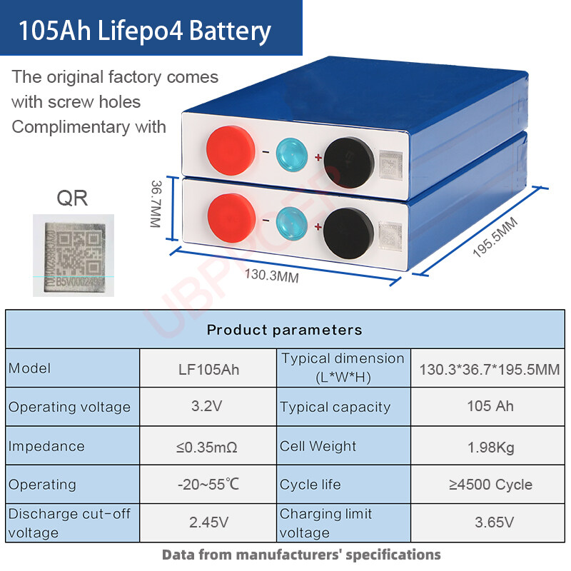 105ah Lithium iron phosphate battery Cell;105Ah LiFePO4 battery;EVE 105ah battery