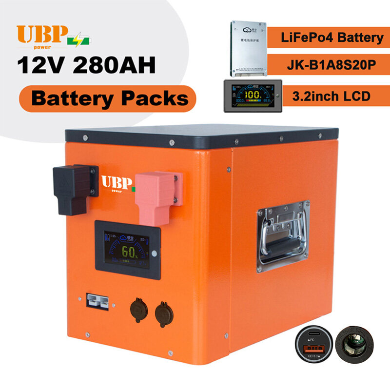 UBPPOWER Portable Power Station 3584Wh Backup Lithium Lifepo4 Battery Packs 12V 280Ah For Outdoor RV Camping & Home Emergency