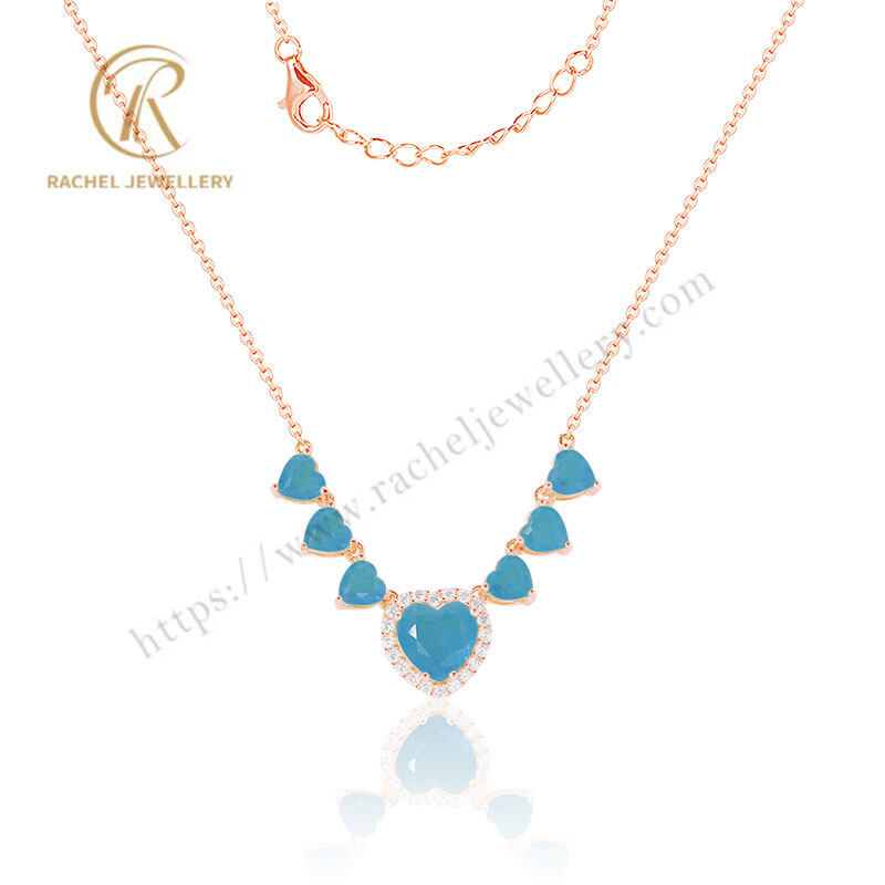 Fashion Jewelry Elegant Heart Gemstone Necklace For Accessories