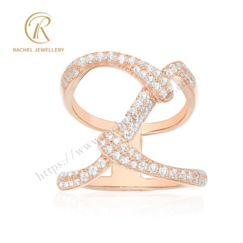Fashion Knot Connection Rose Gold Silver Ring
