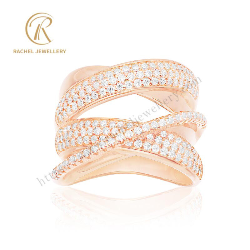 Wholesale Big Man Style Luxury 925 Silver Ring In Rose Gold