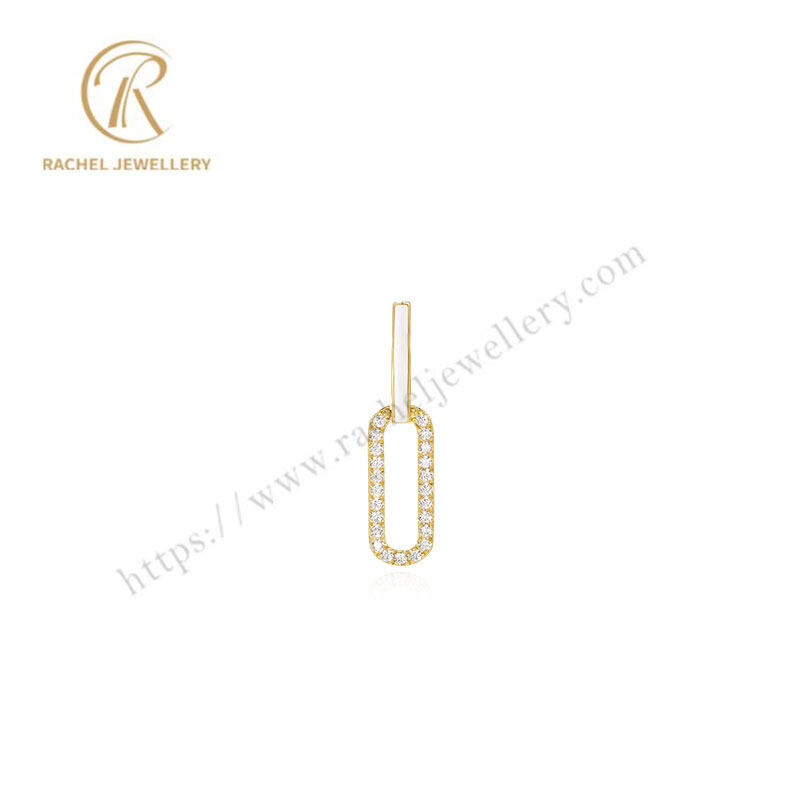 Rachel Jewellery White Enamel And CZ Setting 925 Silver Yellow Gold Plated