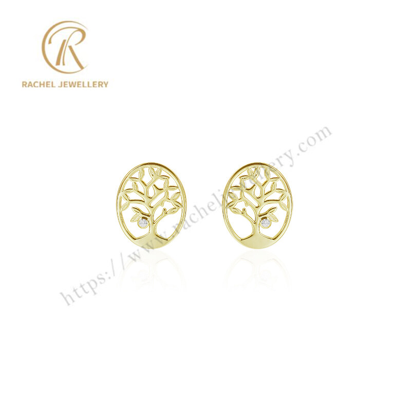 Rachel Jewellery Newest Peace Tree Design Silver Earrings