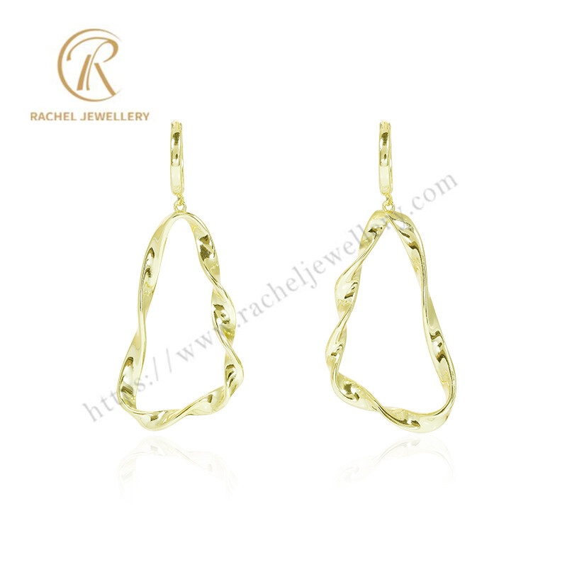 Rachel Jewellery Unique Spiral Golden Silver Earrings