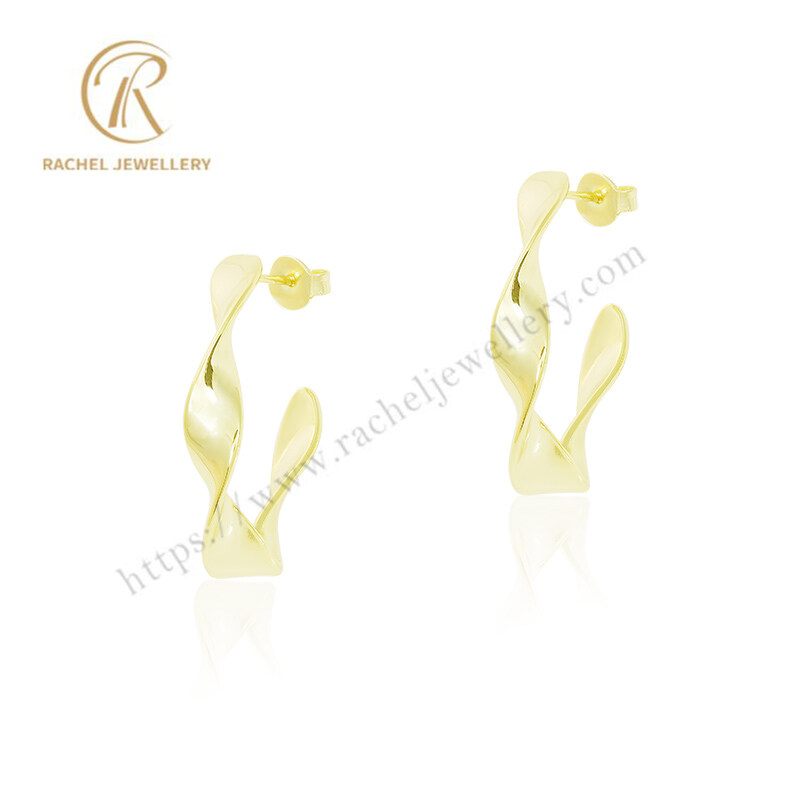 Rachel Jewellery Spiral Golden Silver Earrings
