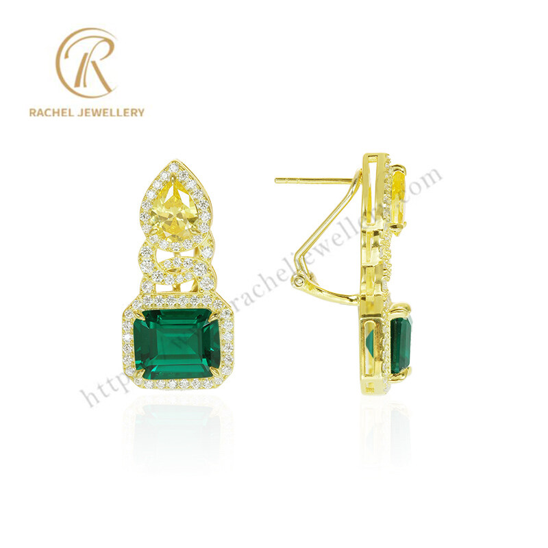 Rachel Jewellery Exalted Design Emerald Women Silver Earrings