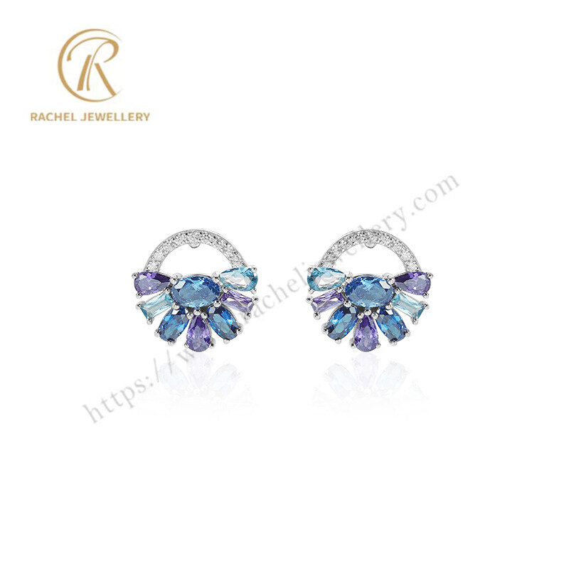 2023 New Collection Colorful CZ Silver Earrings