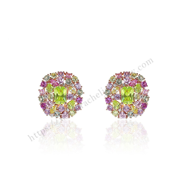 Rachel Jewellery Candy Color Luxury 925 Silver Yellow Gold Plated Earrings