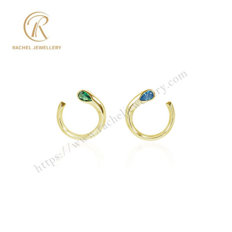 Rachel Jewellery Symmetrical CZ Pear Inlay Sterling Silver Earrings