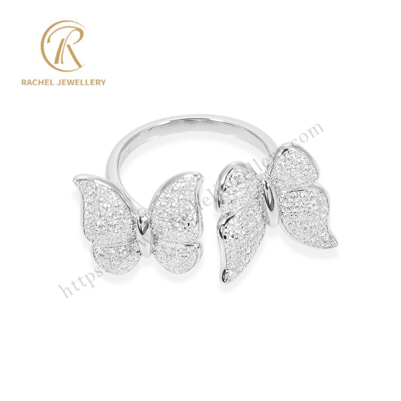 Butterfly White CZ 925 Silver Ring