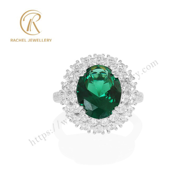 Elegance Exquisite Emerald Silver 925 Material Ring
