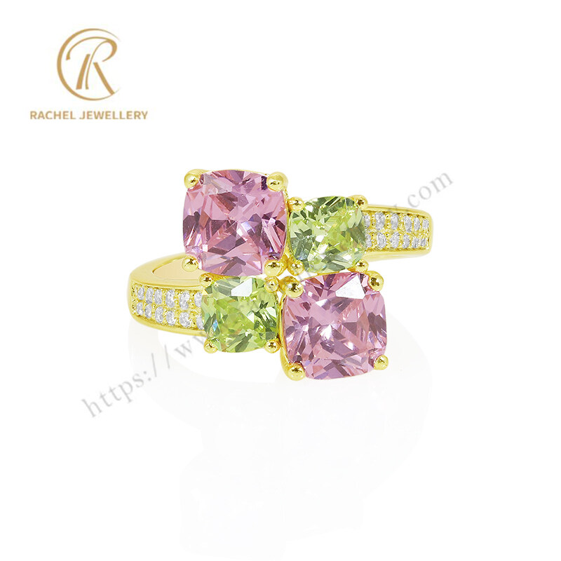 Pink Peridot Colorful Fashionable Silver Ring Factory Price