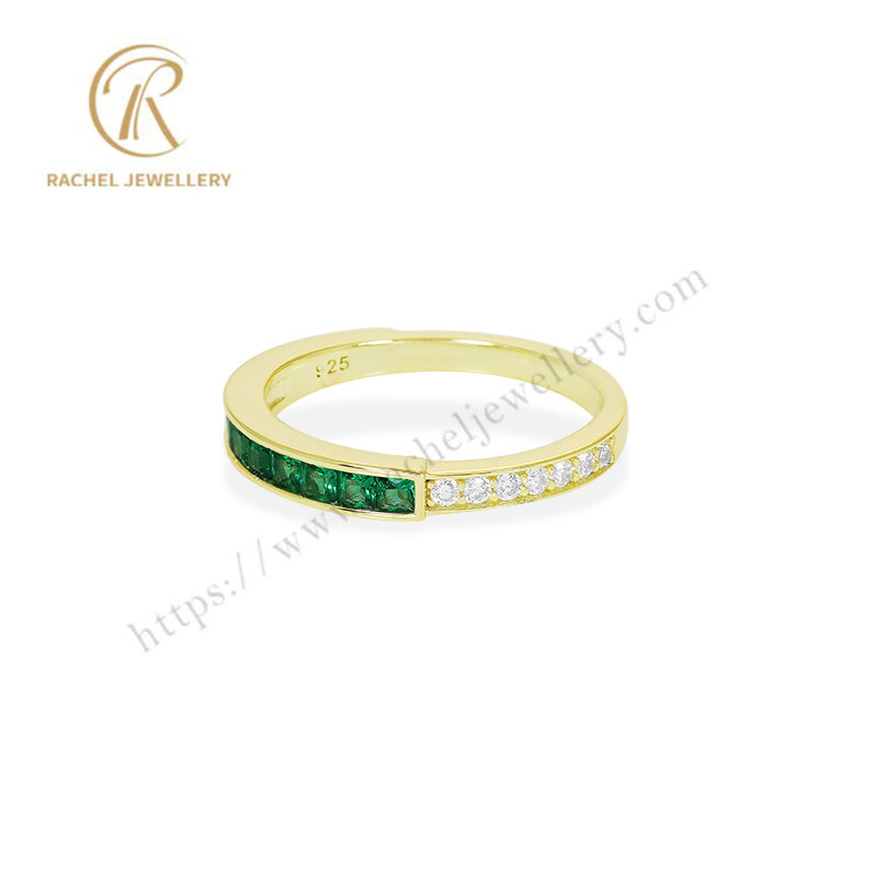 Green White Zirconia Wholesale Sterling Jewellery Silver Ring