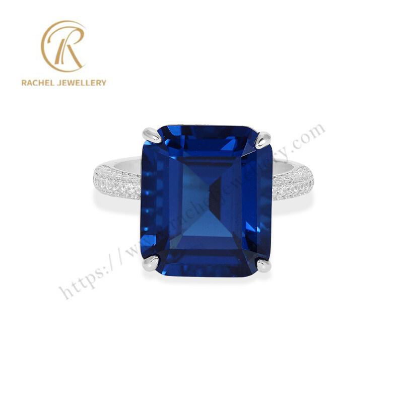 Sapphire Sqaure Design Hot Sale 925 Silver Jewellery Ring