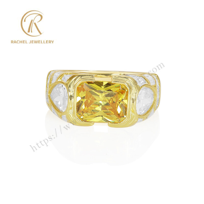 Yellow Gold CZ Jewellery Factory Wholesale Price Silver 925 Ring