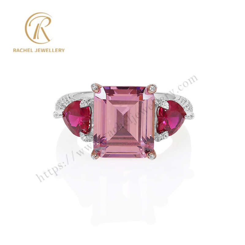 Pink CZ Ruby Elegant Silver Jewellery Factory 925 Ring