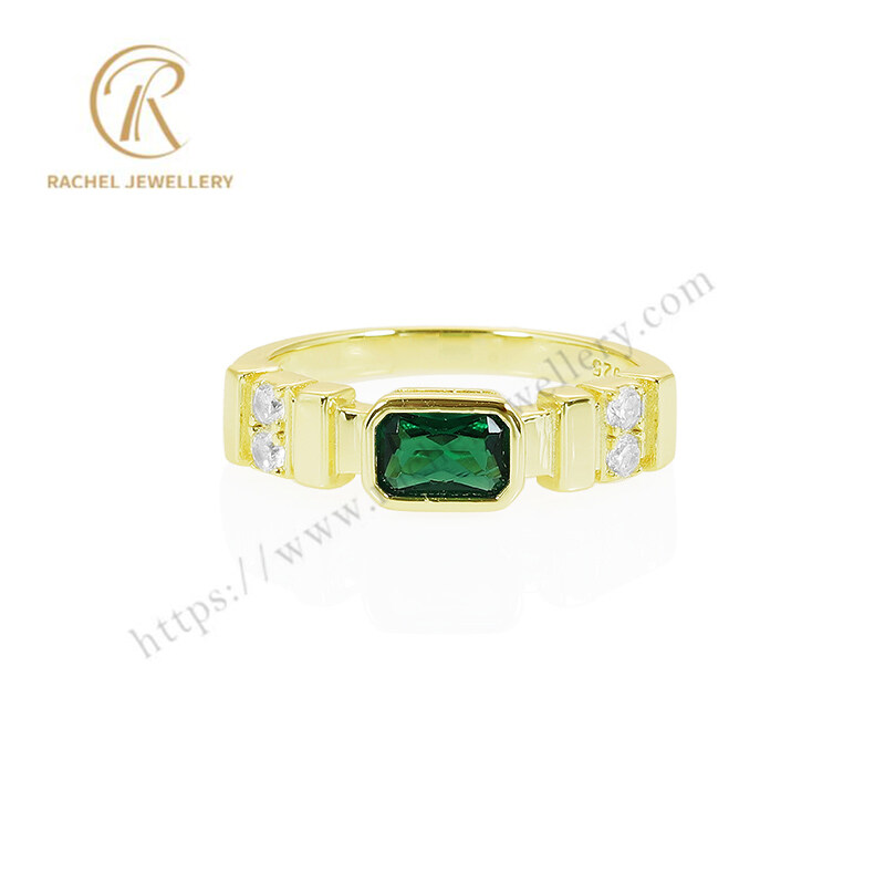 Green Zircon Simple Grace 925 Silver Jewellery Wholesale Manufacturer Ring