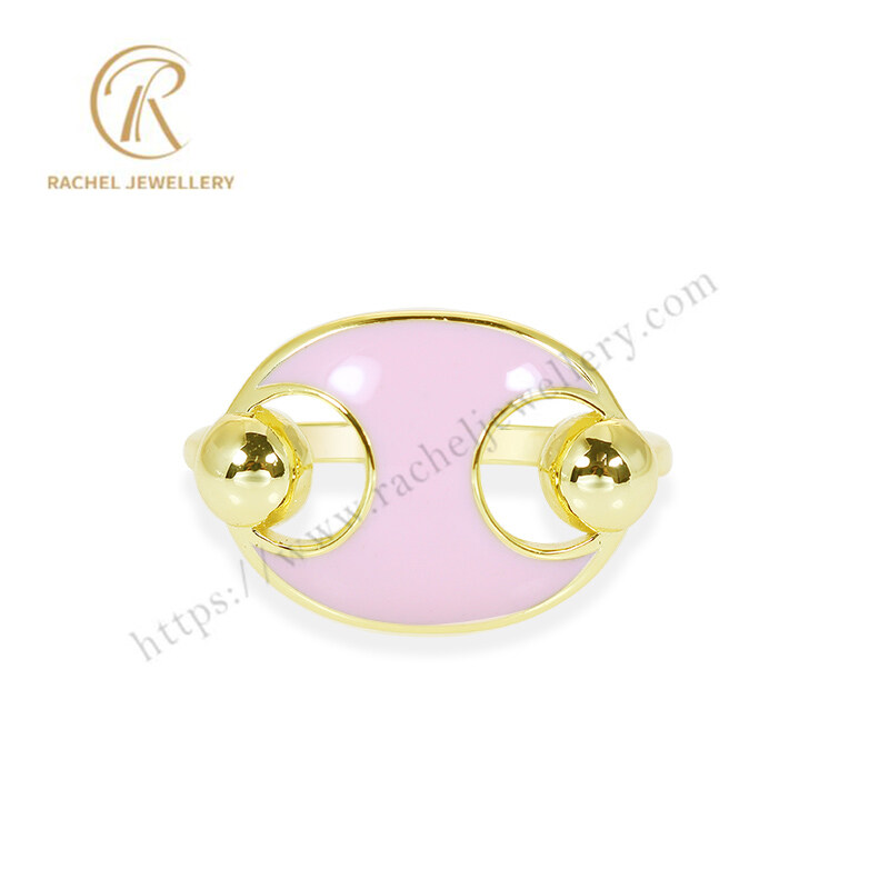Lovely Design Pink Enamel China Silver Jewelry Factory 925 Ring