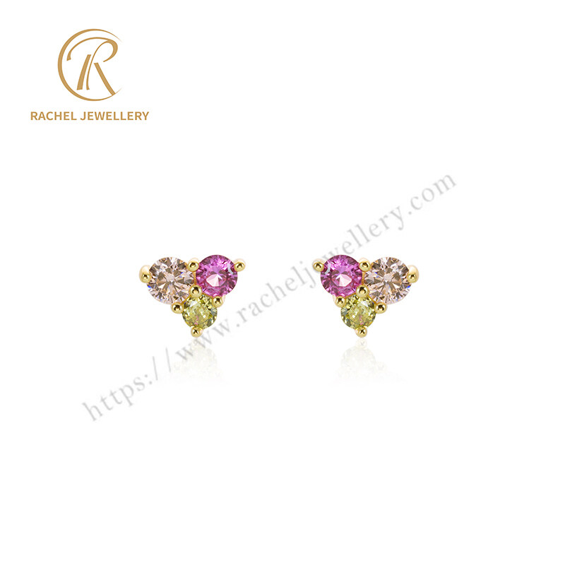 Wholesale Jewellery Factory High Quality Jewelry Colorful Peridot Ruby Sterling Silver 925 Earrings