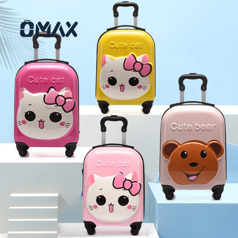OMAX kids' trolley luggage, customizable kids' luggage, ABS+PC material luggage, cartoon travel luggage, kids' luggage with universal wheels, waterproof travel luggage for wholesale