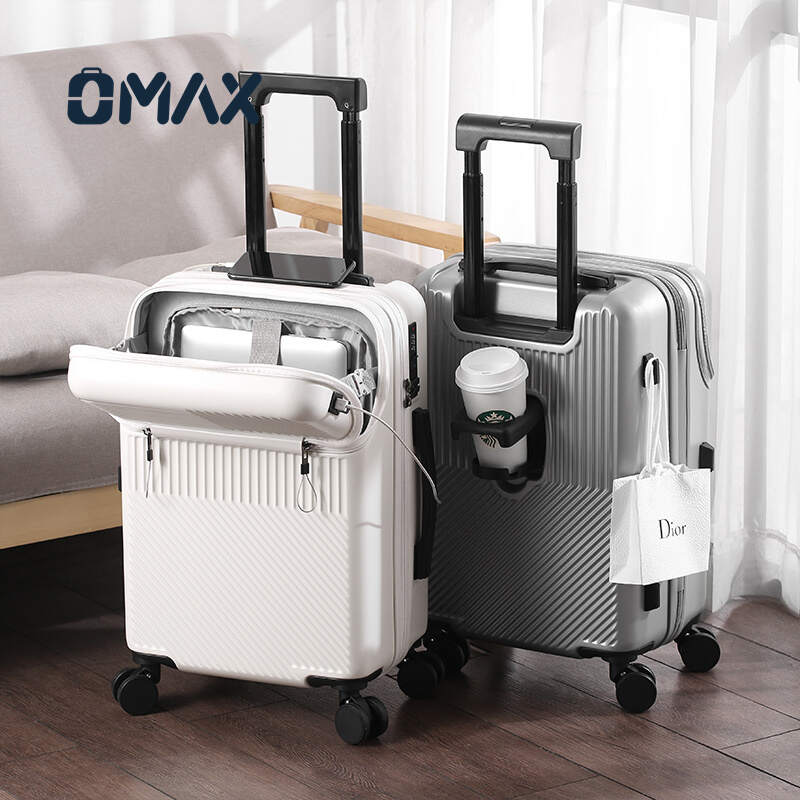 unisex travel suitcase, spinner luggage, durable ABS suitcase, lightweight carry-on luggage, front trolley suitcase, business travel luggage, zipper closure suitcase, polycarbonate suitcase, TSA-approved luggage, multi-functional suitcase