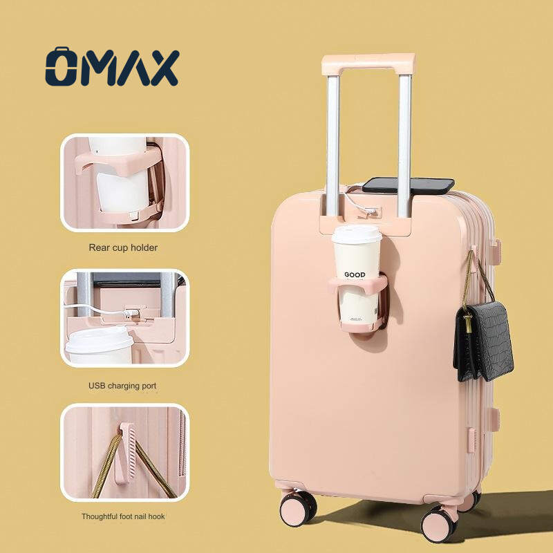 OMAX ABS Suitcases Wholesale | Durable, Lightweight Luggage Sets with USB Port & Cup Holder
