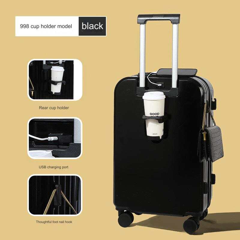 wholesale ABS luggage, durable carry-on suitcases, lightweight spinner luggage, waterproof travel bags, TSA lock luggage sets, OEM travel suitcases, modern trolley luggage, USB charging suitcase, cup holder luggage, unisex luggage sets