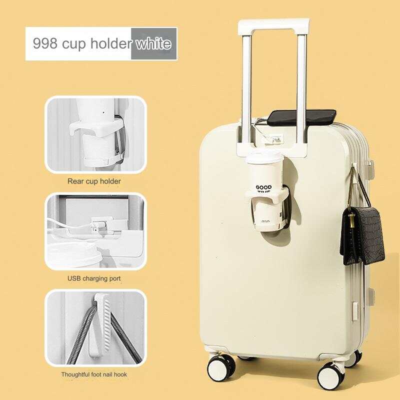 wholesale ABS luggage, durable carry-on suitcases, lightweight spinner luggage, waterproof travel bags, TSA lock luggage sets, OEM travel suitcases, modern trolley luggage, USB charging suitcase, cup holder luggage, unisex luggage sets