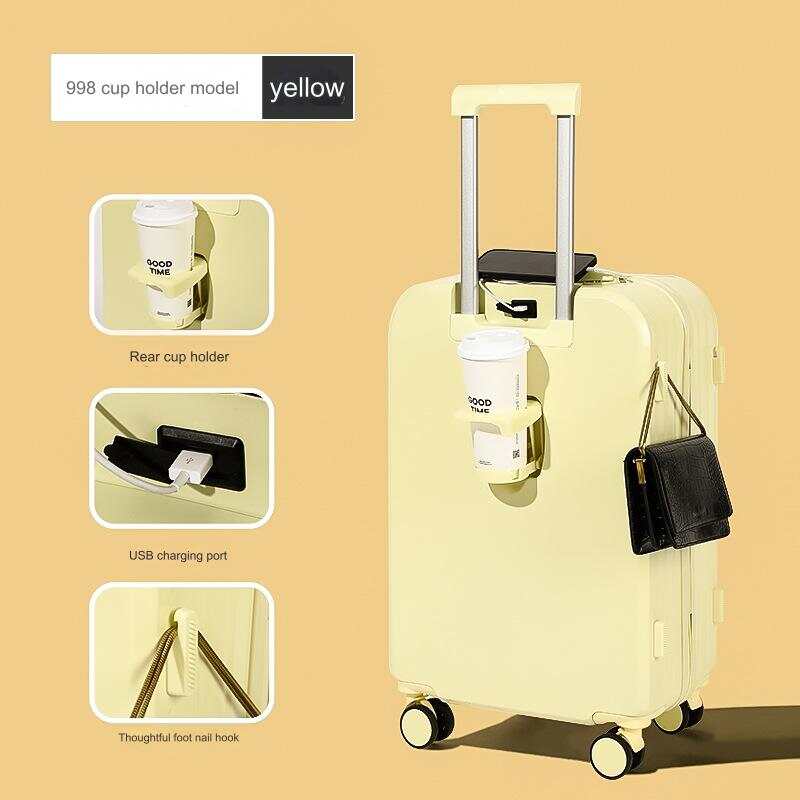 wholesale ABS luggage, durable carry-on suitcases, lightweight spinner luggage, waterproof travel bags, TSA lock luggage sets, OEM travel suitcases, modern trolley luggage, USB charging suitcase, cup holder luggage, unisex luggage sets