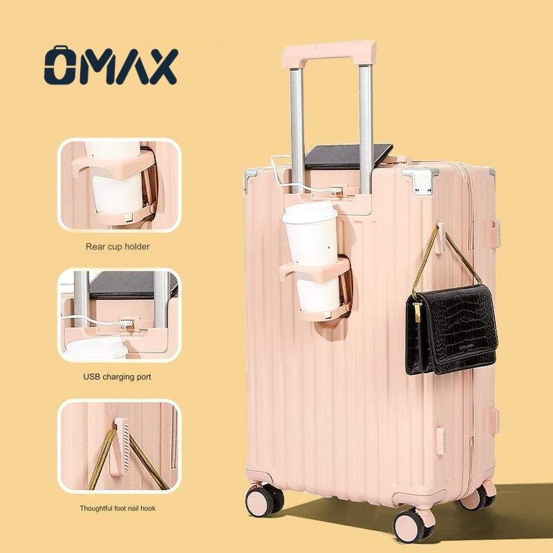 Expandable hardside suitcase, ABS+PC travel luggage, USB charging suitcase, lightweight carry-on luggage, waterproof suitcase, anti-theft luggage, spinner wheel suitcase, unisex travel bag, business luggage, aluminum handle suitcase
