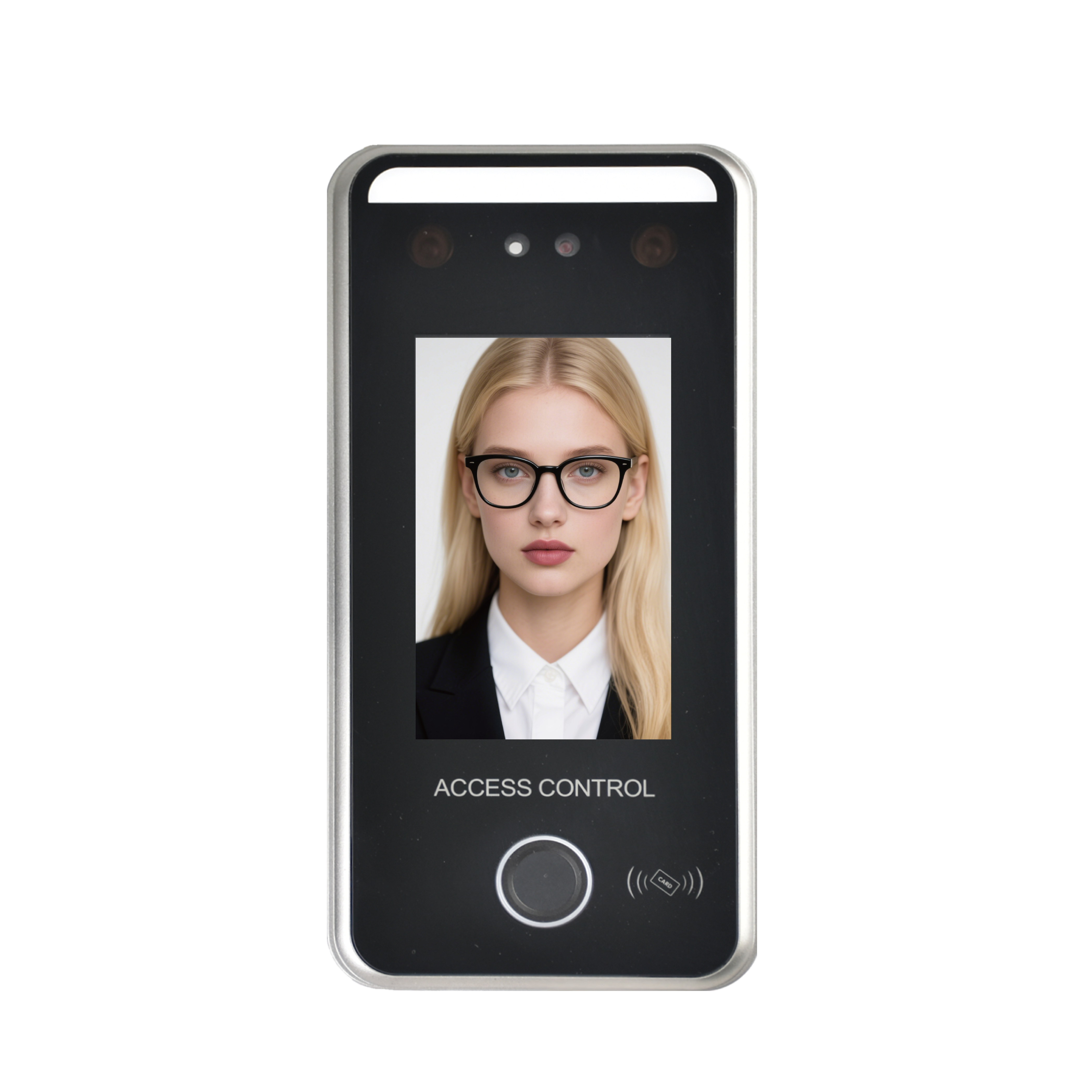 Venta caliente Metal Metal de huellas digitales Silver Black Reconocimiento Facial Control de control Máquina de asistencia con copia de precio barata