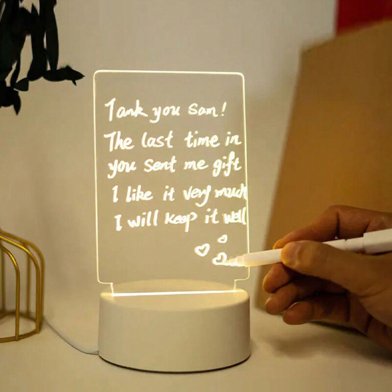 Acrylic Board Night Light, With Switch including Base, USB Cable, Stylus, And Acrylic Board