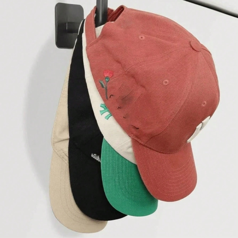 2pcs Wall Mounted Baseball Caps Hook Organizer