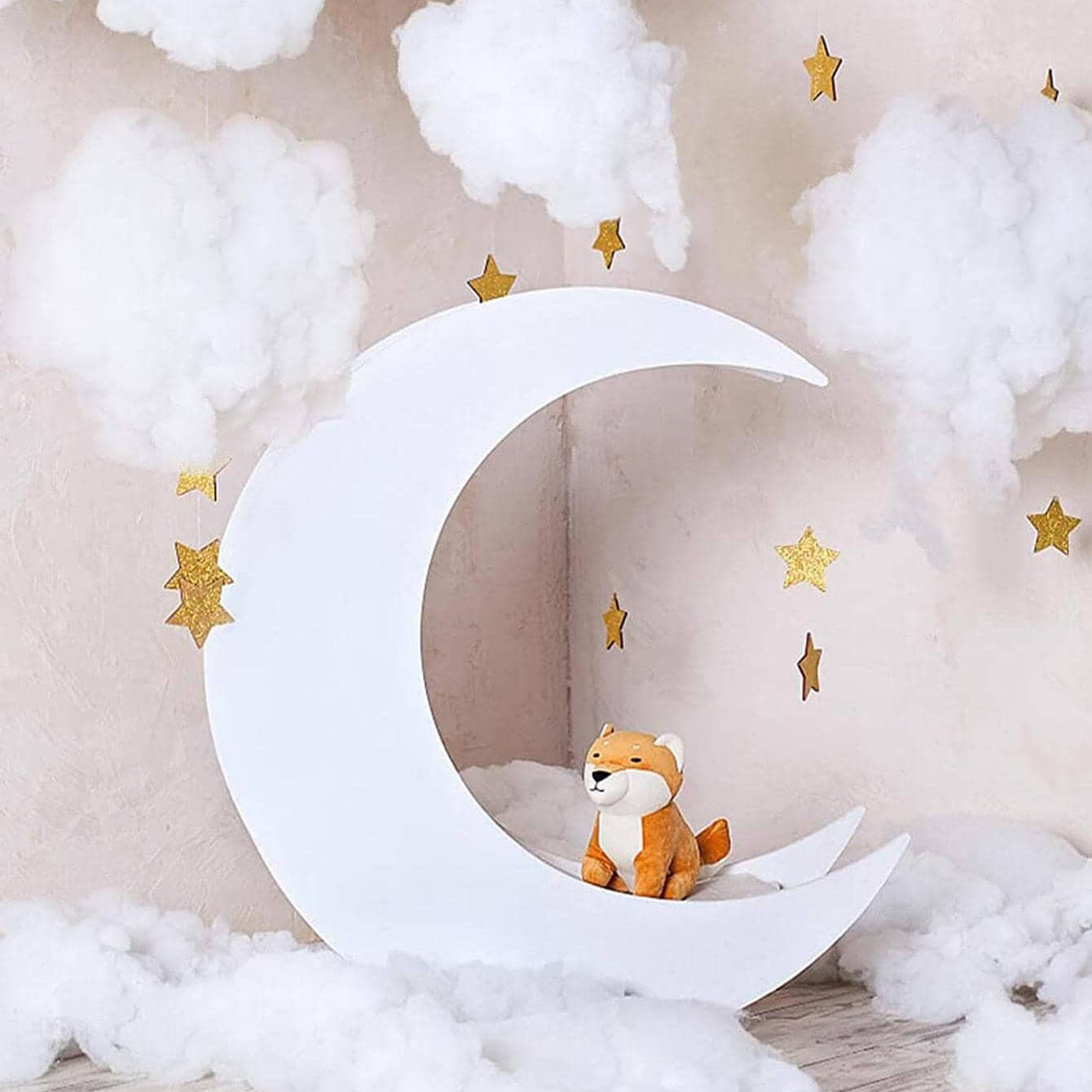 Simple White Polyester Prop Cloud Design Hanging Decoration For Home